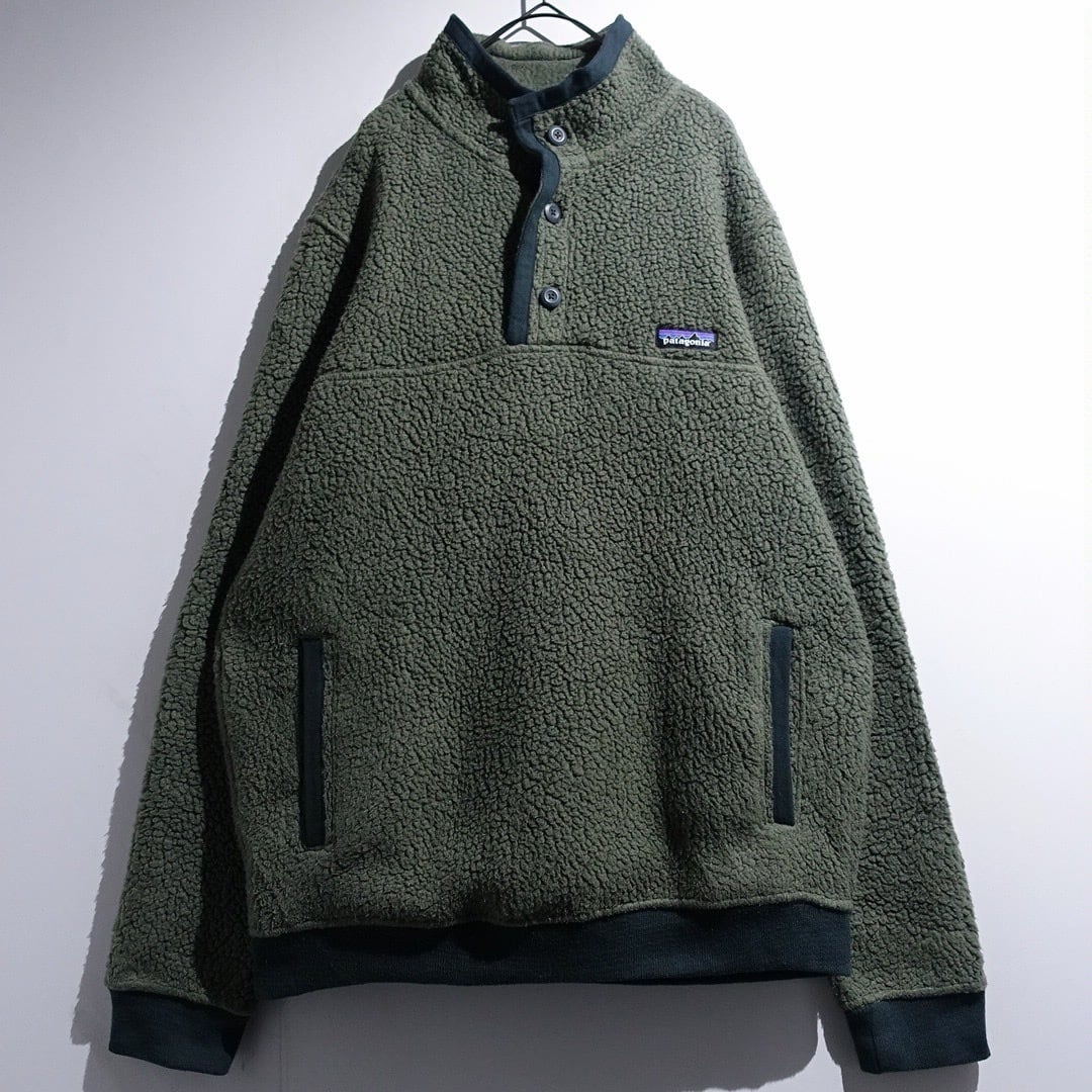 "Patagonia" Green Logo Design Half-Button Fleece