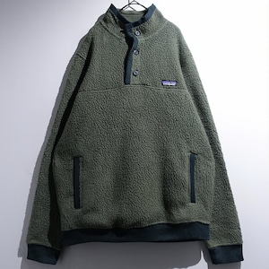"Patagonia" Green Logo Design Half-Button Fleece