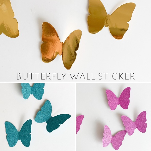 【送料無料】ウォールデコレーション 蝶々 バタフライ 10個 セット3D 装飾壁 壁紙シール 子供部屋 　ウォールステッカー
