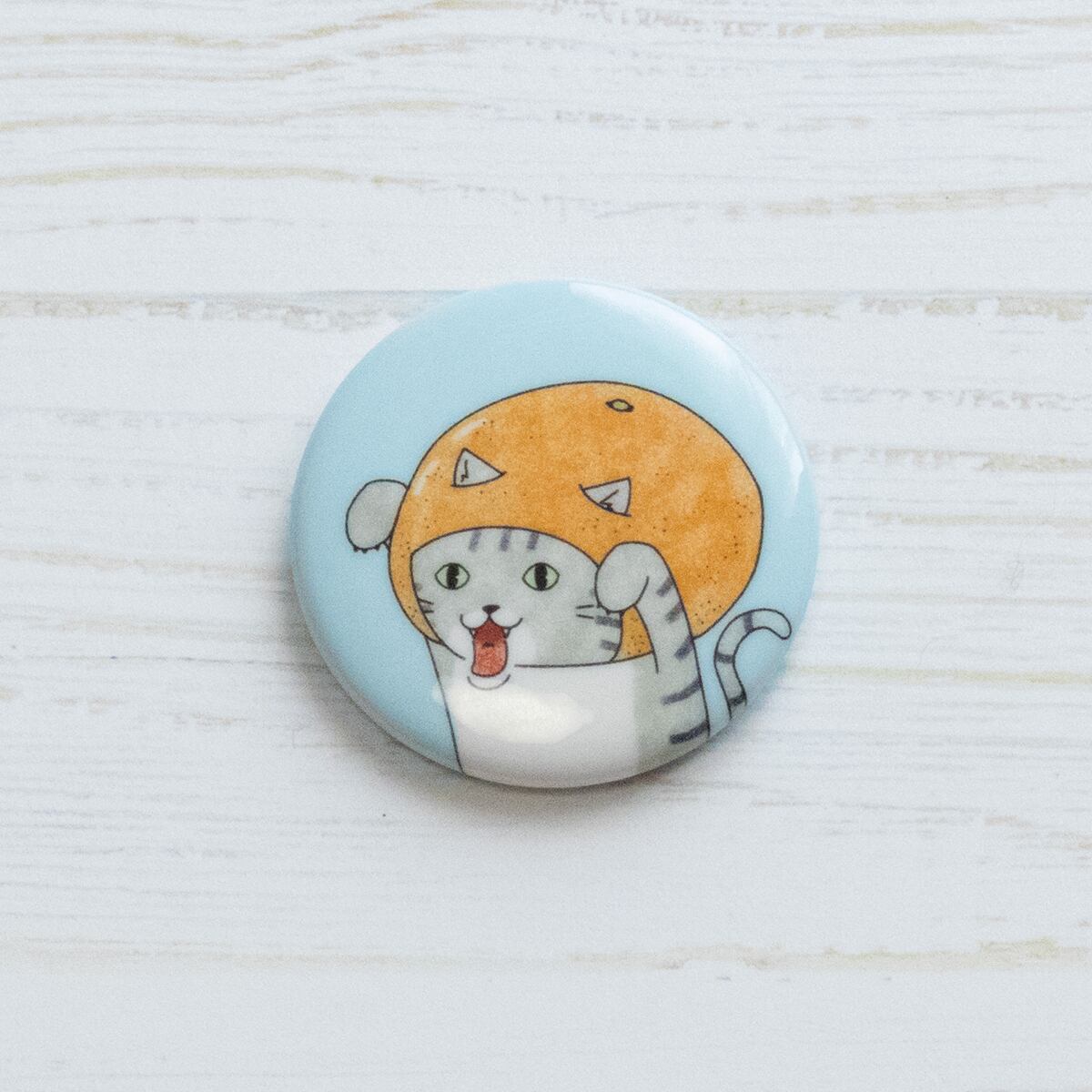 にゃんズ缶バッジ / グッズ 缶バッジ 水玉 フルーツ 水彩 イラスト 猫