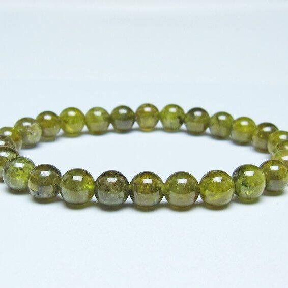 ツァボライト ブレスレット 7mm 一点物 メール便可 111-49764