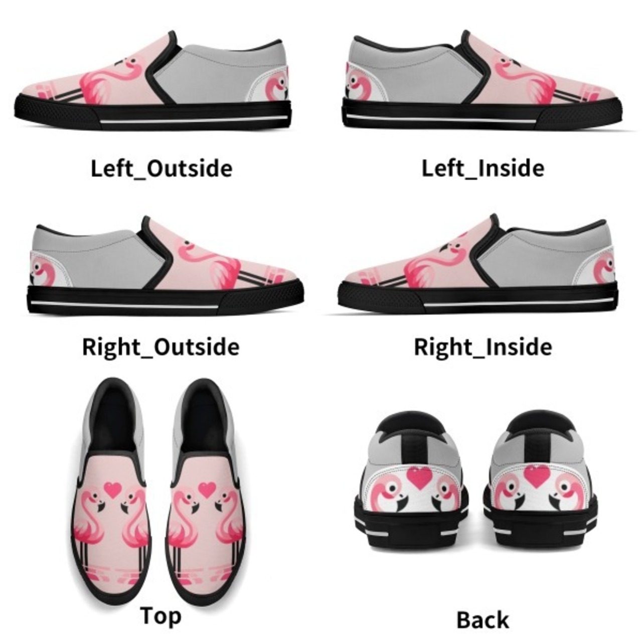 Women's Slip On Shoes Heart 4359