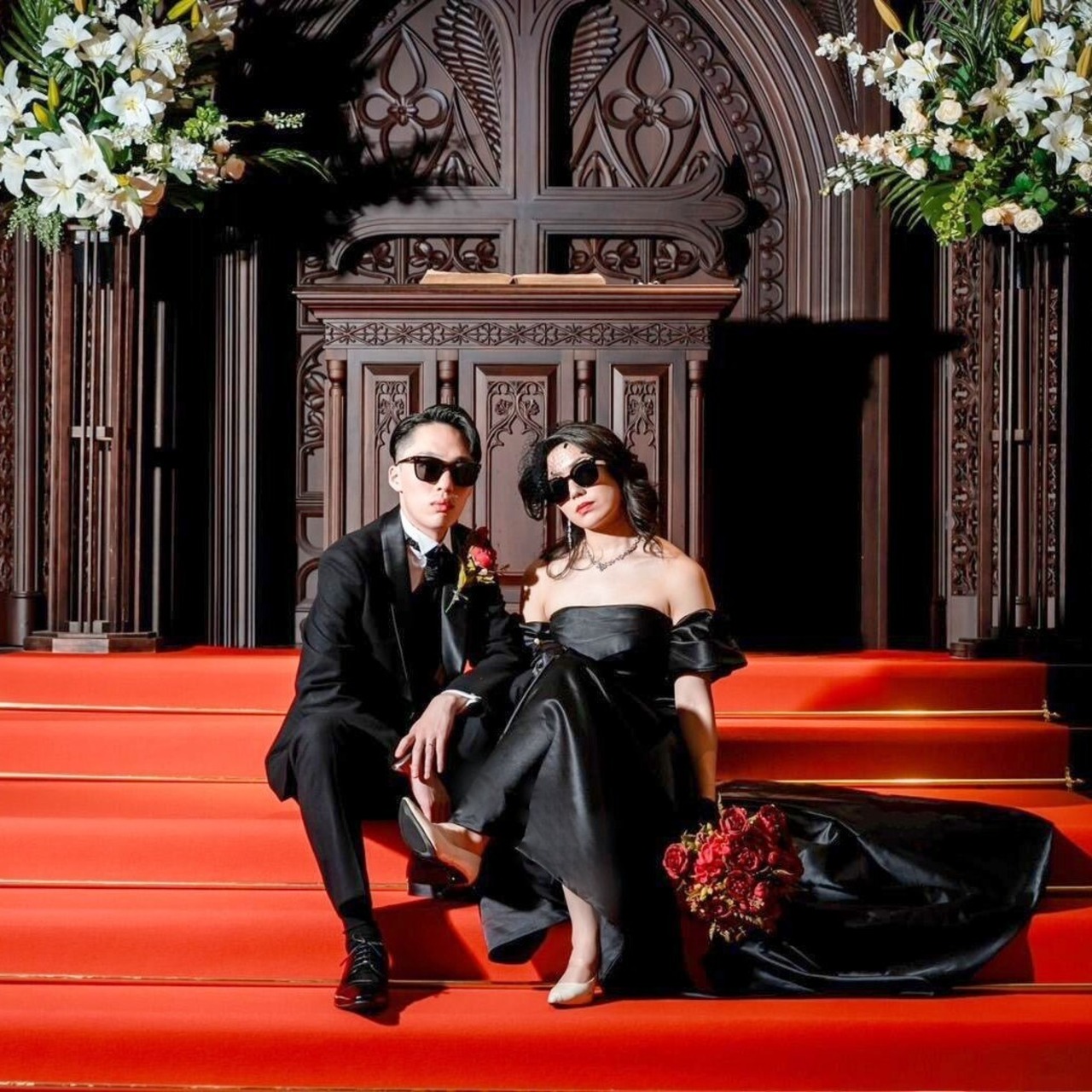 実例写真！ ベアトップ カラードレス マーメイドライン 前撮り/結婚式  