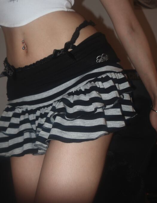 Angel number 555] stripe cancan skirt (2 color) 正規品 韓国