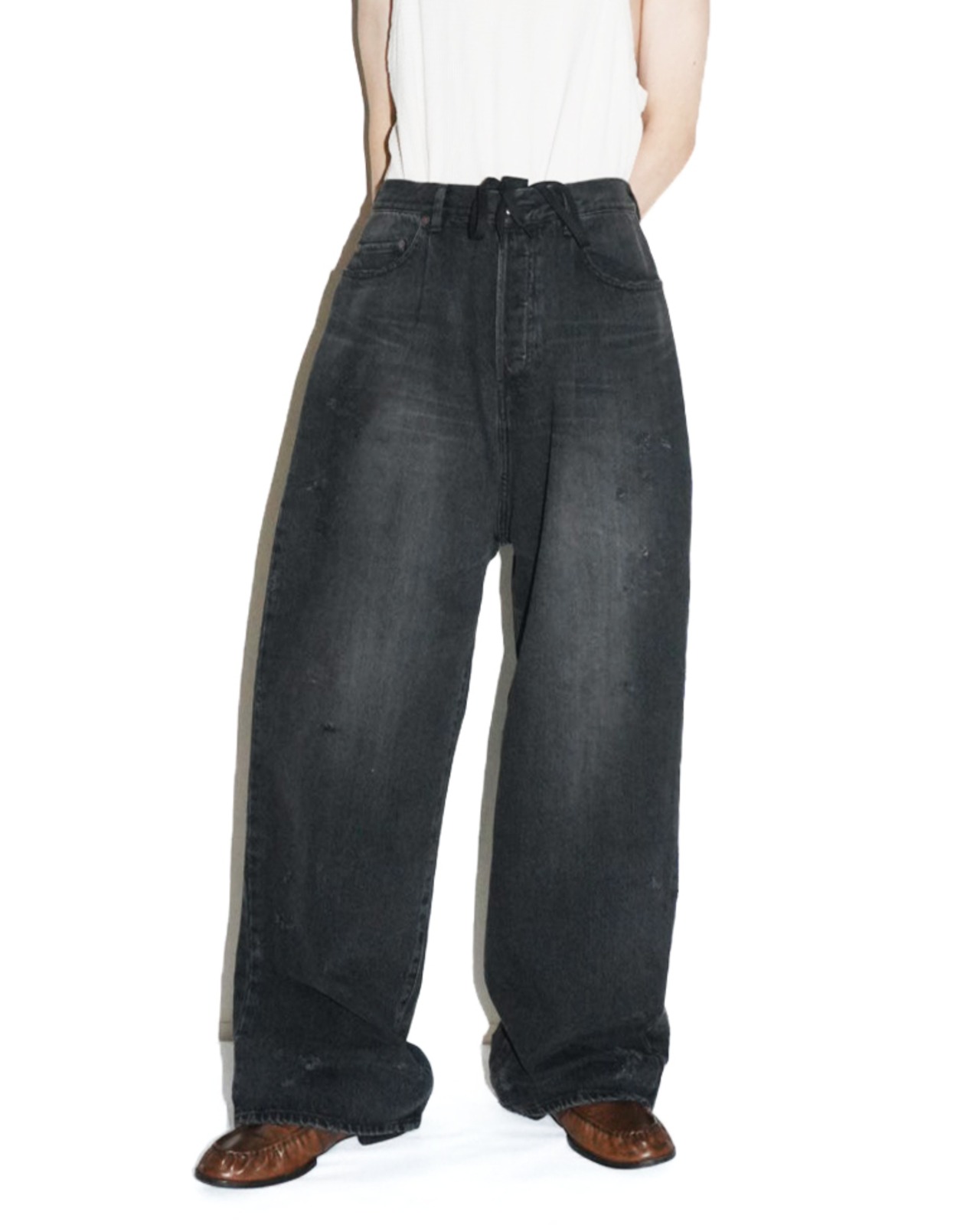 ssstein "BAGGY DENIM JEANS 〔BLACK〕"