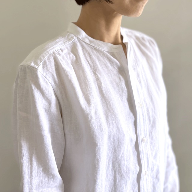 ハンドベーカーノーカラーリネンシャツ　ASEEDONCLOUD　Handwerker　アシードンクラウド