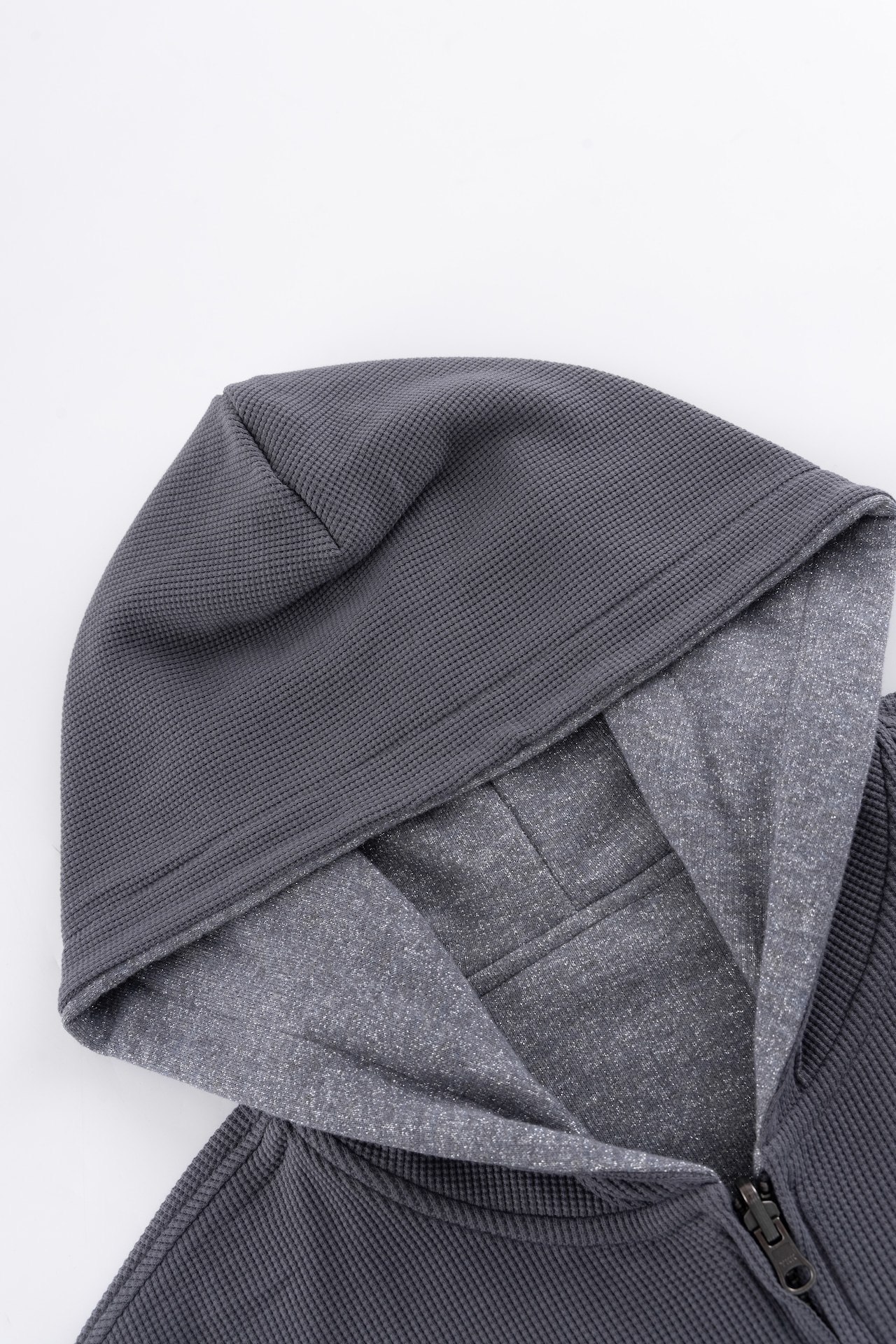 WOKE EDGE  / Double Face Glit Zip Hoodie