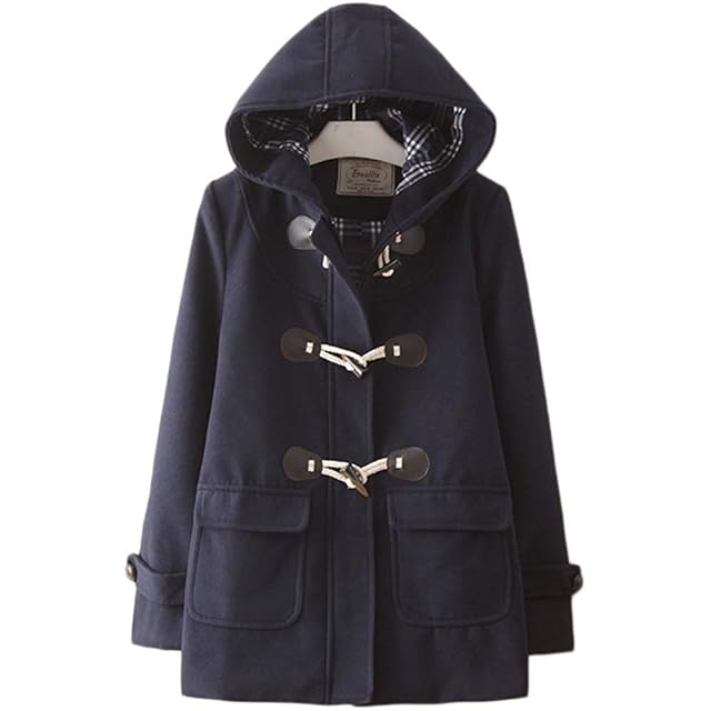 80s90s Italy vintage herringbone wool oversized duffle coat | PAY ID