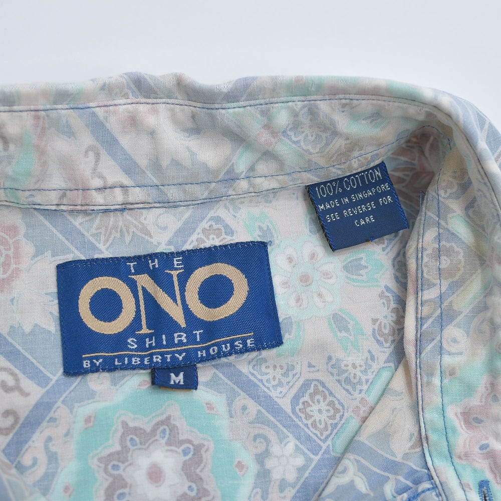 90s THE ONO SHIRT リバティハウス アンティーク調 ボタニカル柄 総柄