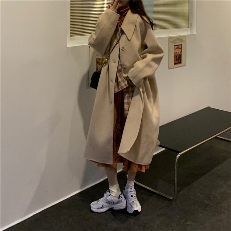 合わせやすい服で INSスタイル ロングセクション ポンチョ バンディング コート 気高い 気質