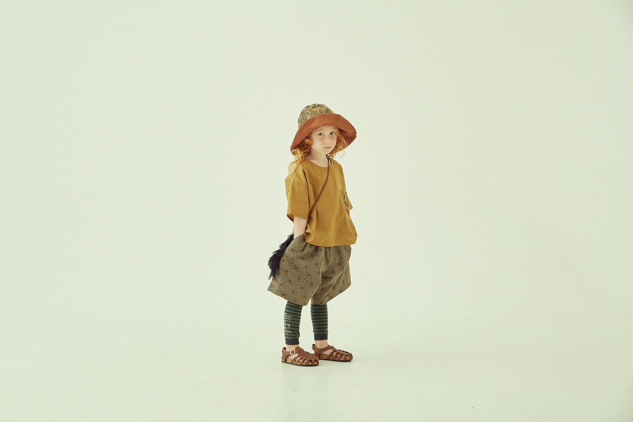 〈 eLfin Folk 〉Medallion wide shorts / elf-231F42 / ショートパンツ / beige / 140〜150cm