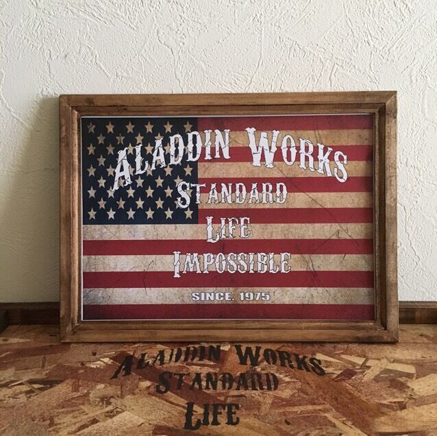 オリジナルロゴ星条旗ポスター(白文字)