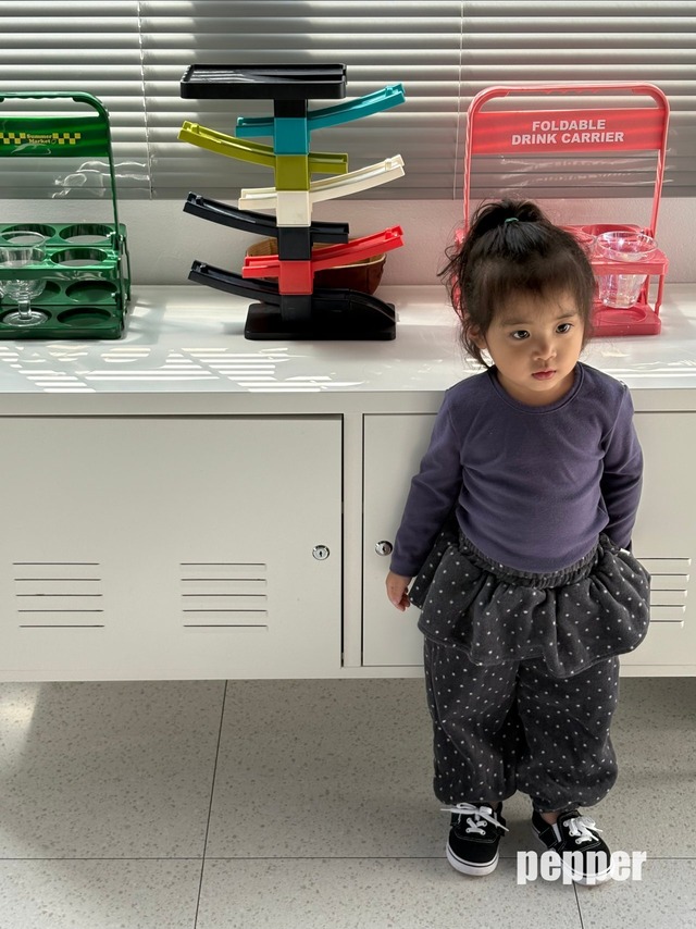 [即納S/M]≪pepper≫plka dot tiered jogger pants 29 gray