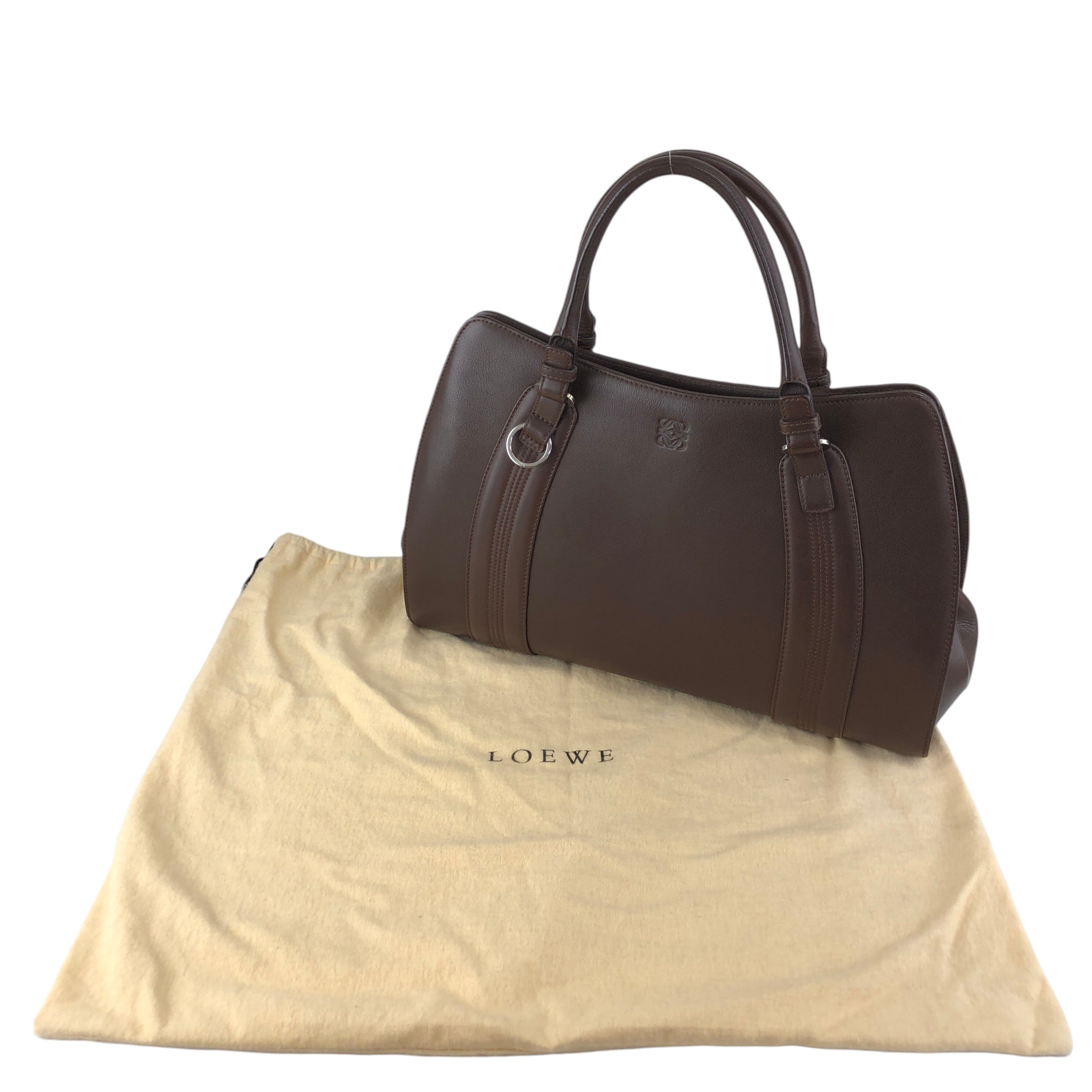 LOEWE ロエベ ハンドバッグ ブラウン アナグラム レザー トートバッグ