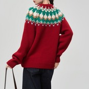 フェアアイルジャカードクリスマスニット H0046