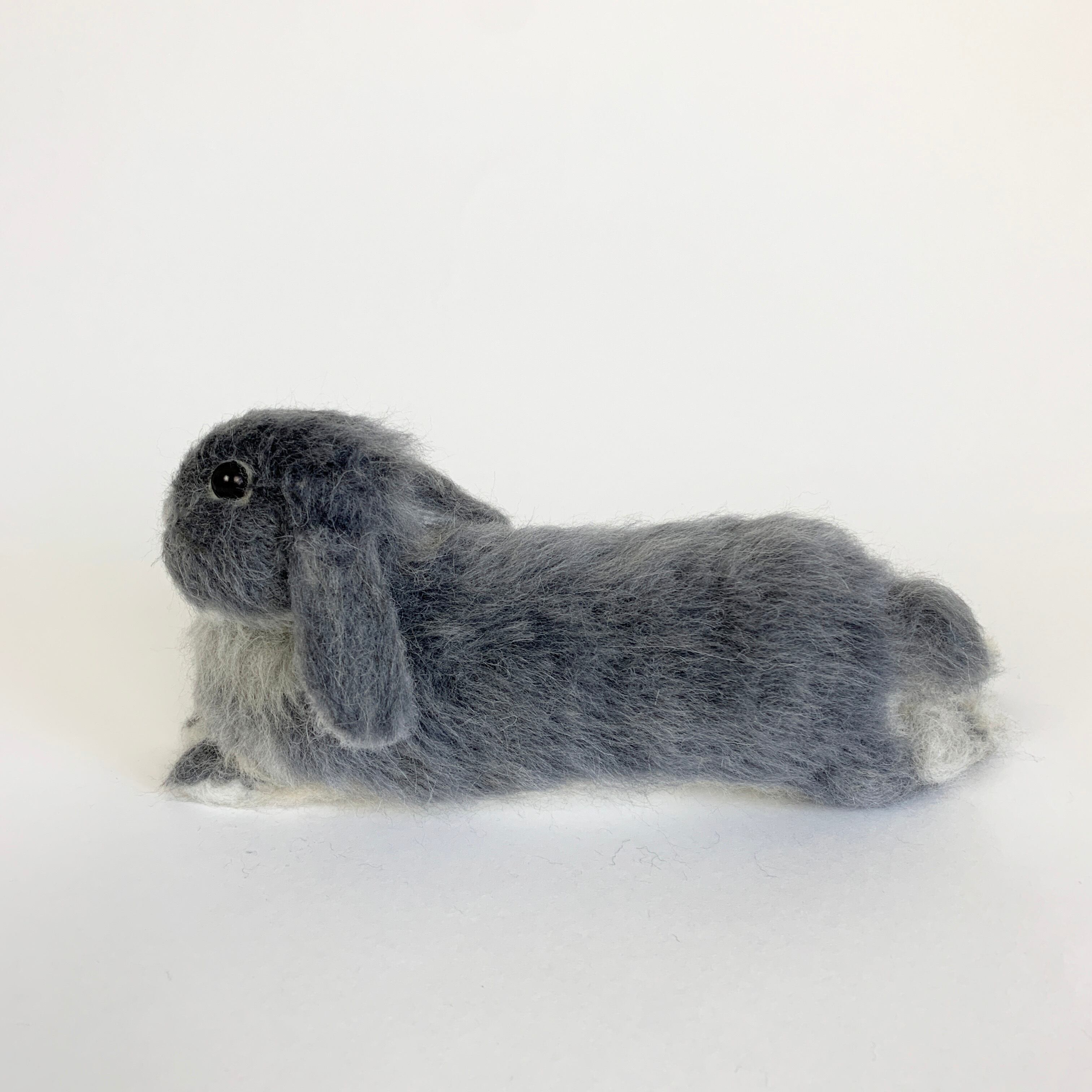 送料無料 羊毛フェルト うさぎ ホーランドロップ グレー たれ耳 ペット ウサギ ラビット 手作り ハンドメイド Bunny S Heaven
