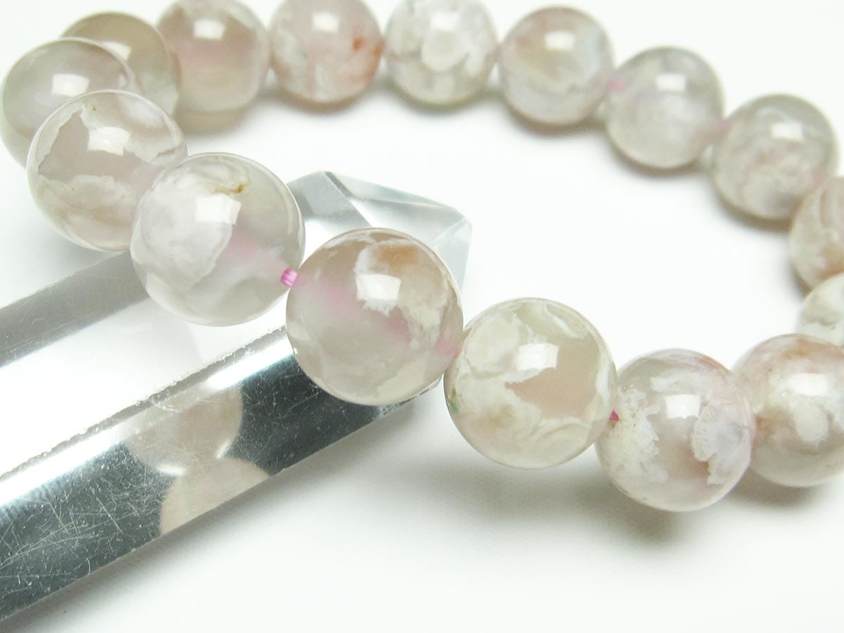 チェリーブロッサムアゲート ブレスレット 桜瑪瑙 14mm [M便 1/10] 111