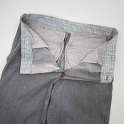 Papas パパス コットン&リネン ストレッチ テーパード クロップドパンツ スラックス サイズ S /グレー/日本製/男女でも