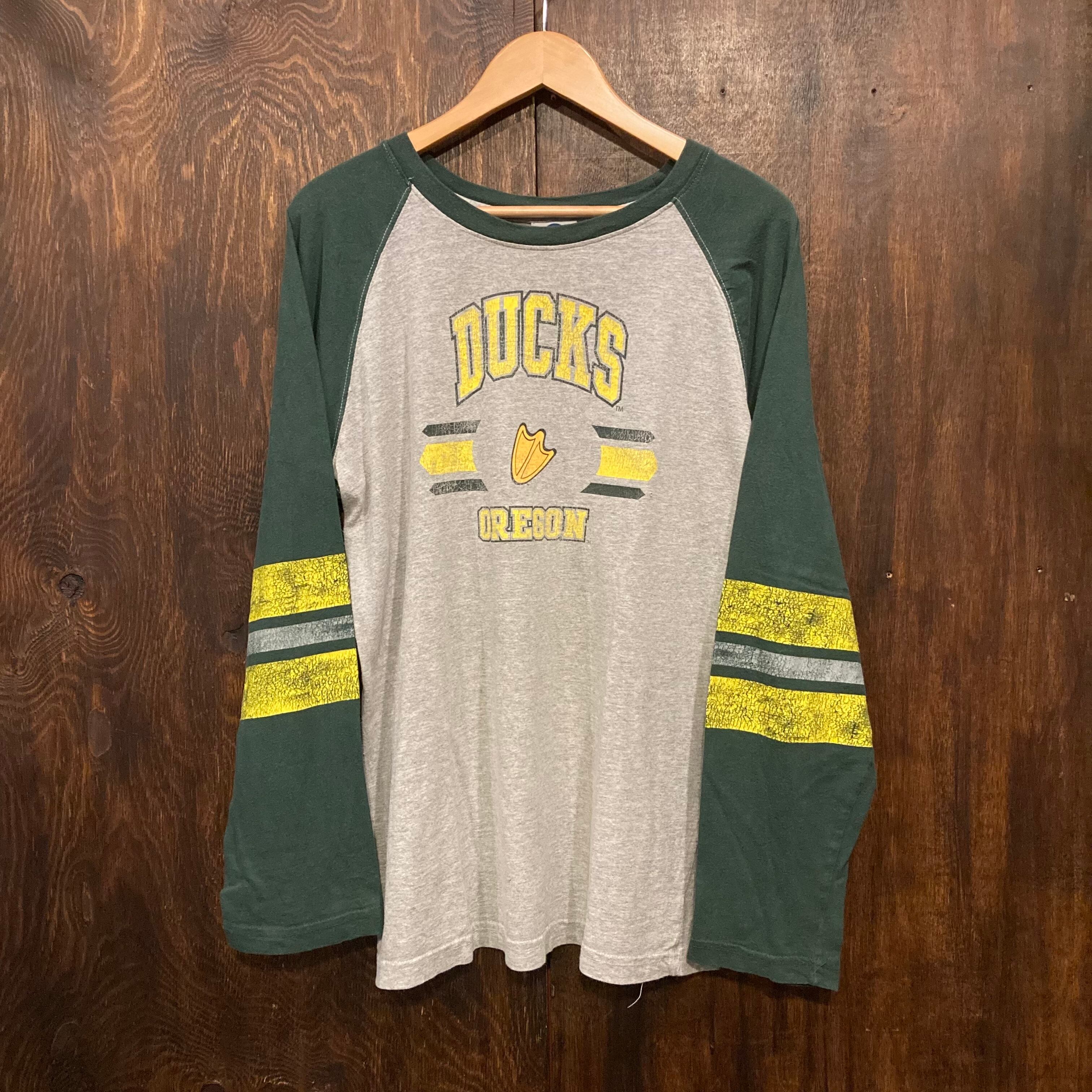 NCAA OREGON DUCKS ラグランカットソー 長袖T アメリカ古着 カレッジT