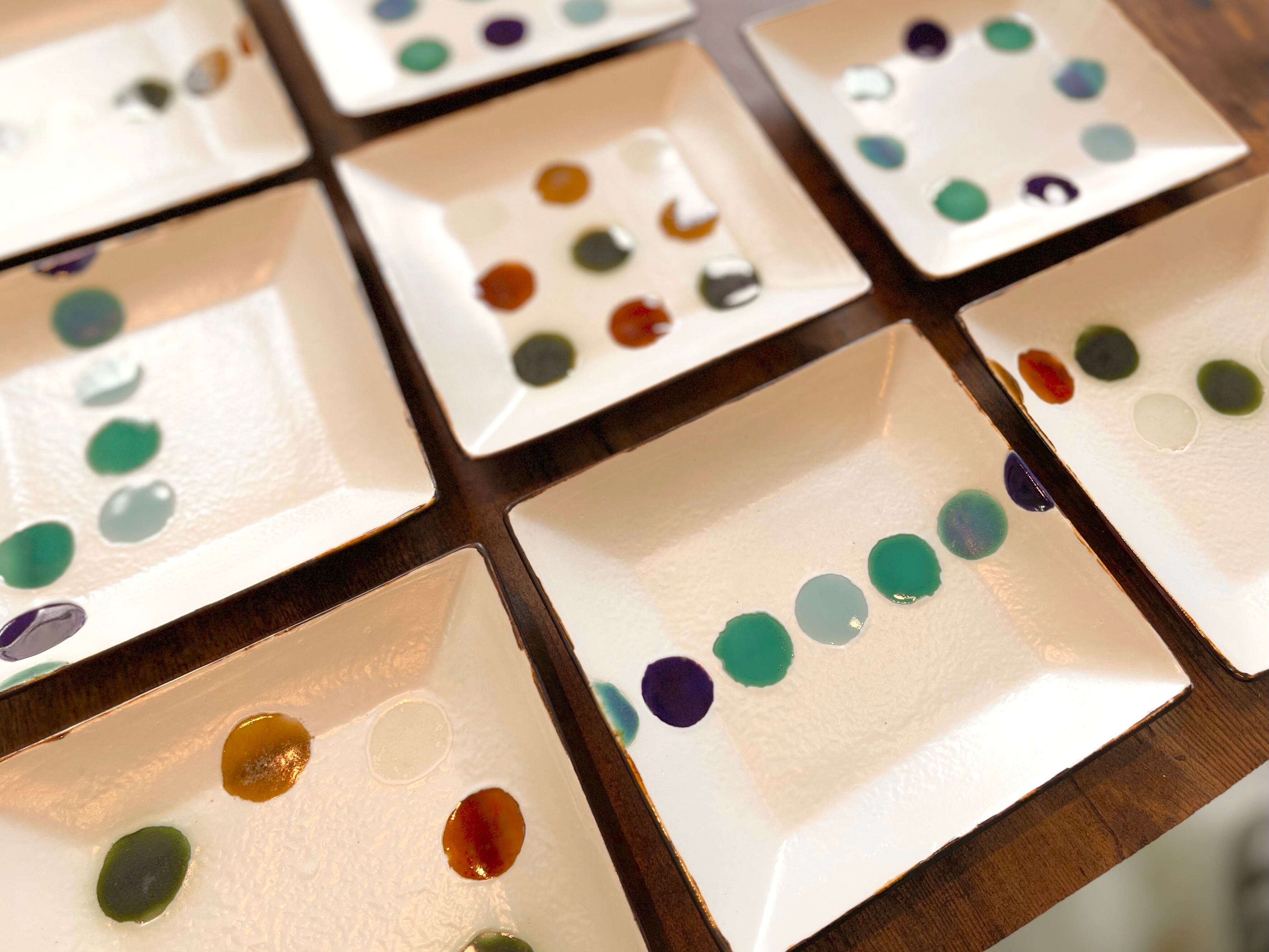 角皿【Aドット、ラグーン】 | atelier qucchane(アトリエクッチャネ）