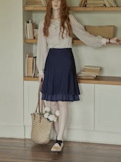 Brume Rayée Draped Blouse F0786