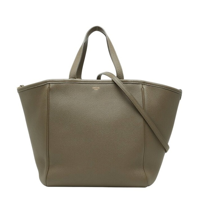 セリーヌ スモール フォールドカバ ハンドバッグ ショルダーバッグ 2WAY ベージュ レザー レディース CELINE 【中古】