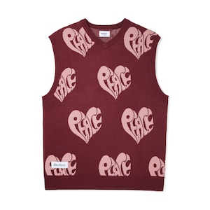 BUTTER GOODS PEACE KNIT VEST WINE サイズM