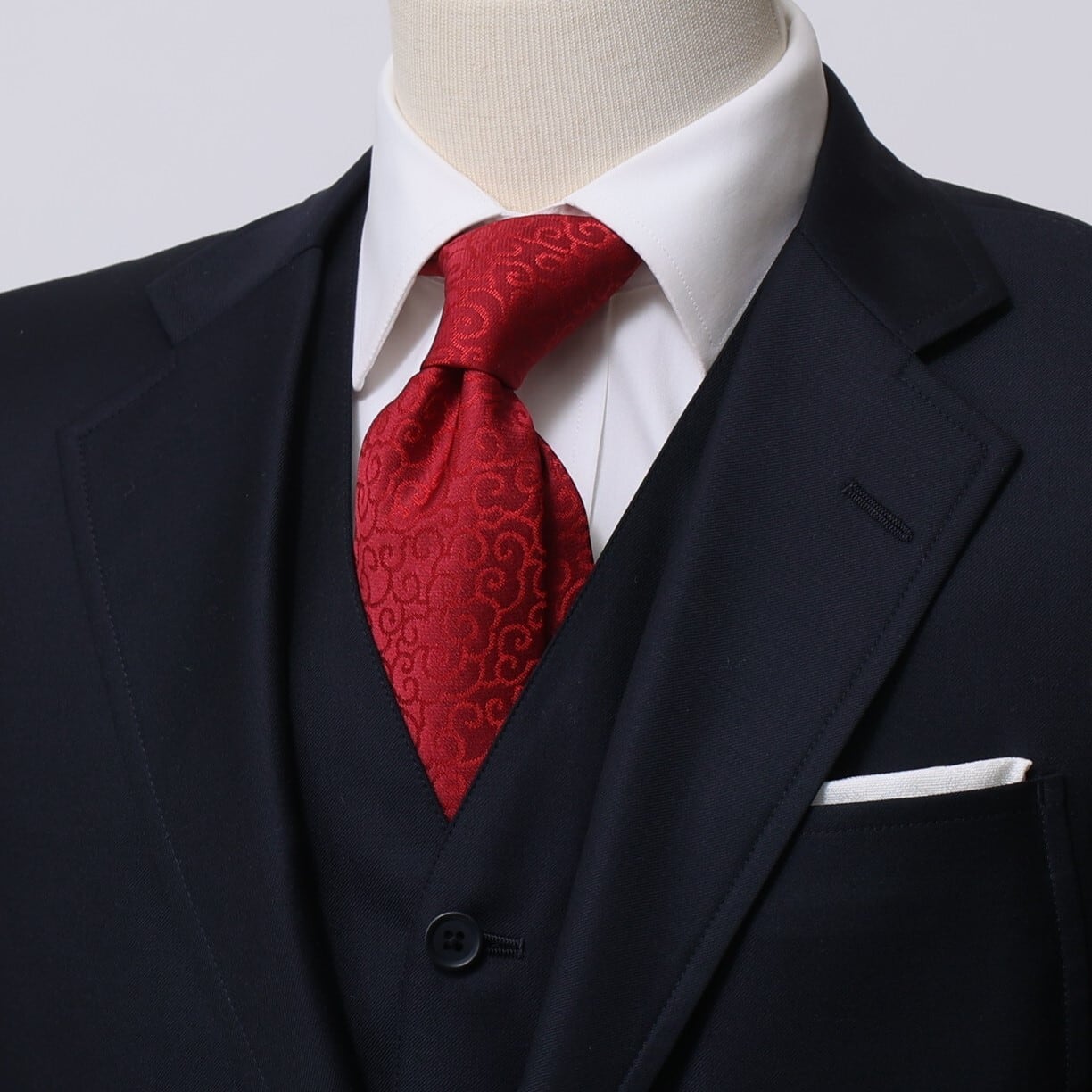 ネクタイ「衿結」葛飾北斎シリーズ 網代の万字： 茜色 | OKANO博多