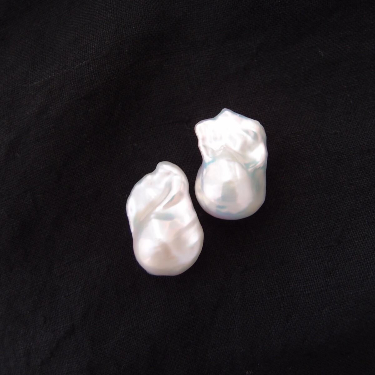 【K14gf】Fishtail Baroque Pearl Earrings/オイスターバロックパール スタッドピアス