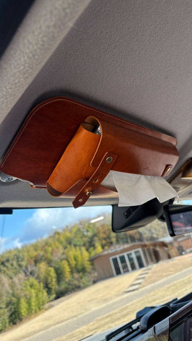 【予約販売】ジムニー(JB64/JB74/ノマド)サンバイザーレザーカバー　キャメル　※4月上旬発送予定