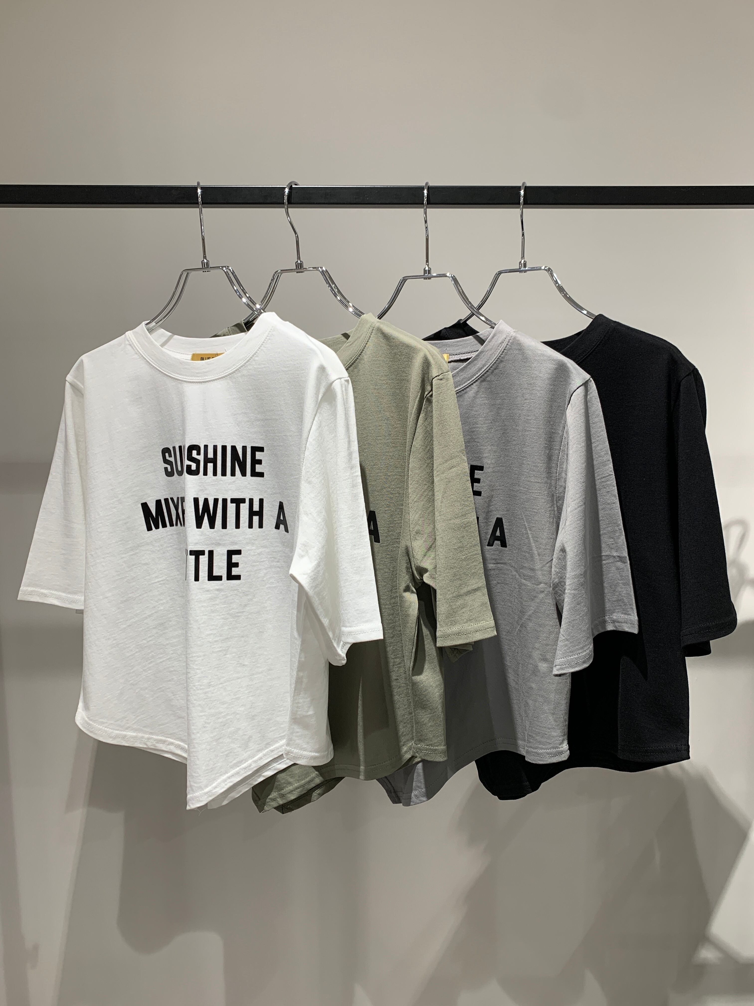 irregular hem cut short T-shirt