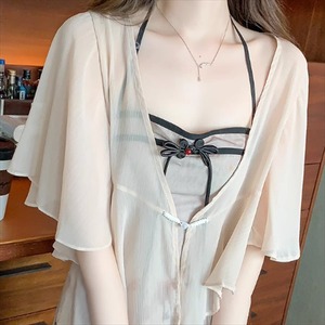 【送料無料】 カーディガン 2色 アウター 羽織り ショート 袖あり フレア袖 フレアスリーブ 半袖 Vネック フレア Aライン 透け感 シースルー 薄手生地 かわいい 大人可愛い 綺麗 シンプル カジュアル 上品 おしゃれ お洒落 大人女子 こなれ感 エレガント コンサバ 定番アイテム 体型カバー フェミニン ガーリー 無地 20代 30代 40代 レディース 女性用 ママ服 ママコーデ オフィス デート お出かけ 女子会 お呼ばれ お茶会 授業参観 休日 誕生日会 アウトドア 海 ビーチ リゾート