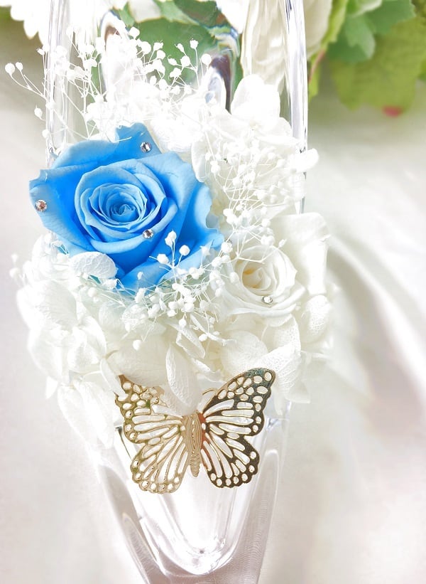母の日】キラキラガラスの靴 Blue 【お誕生日に】 | フラワーギフト