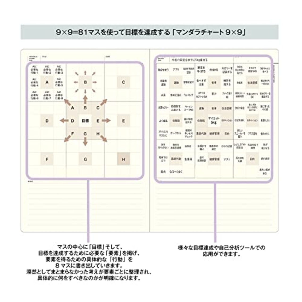 ラコニック(Laconic) スタイルノート マンダラチャート A5 思考整理 LGF09-36