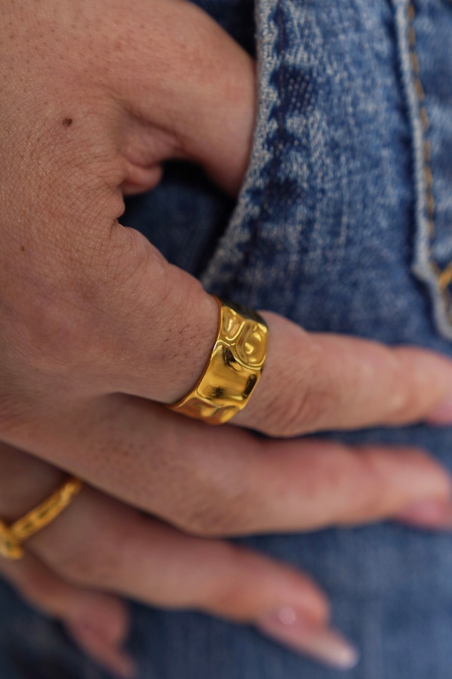 316L uneven ring［gold］#r150