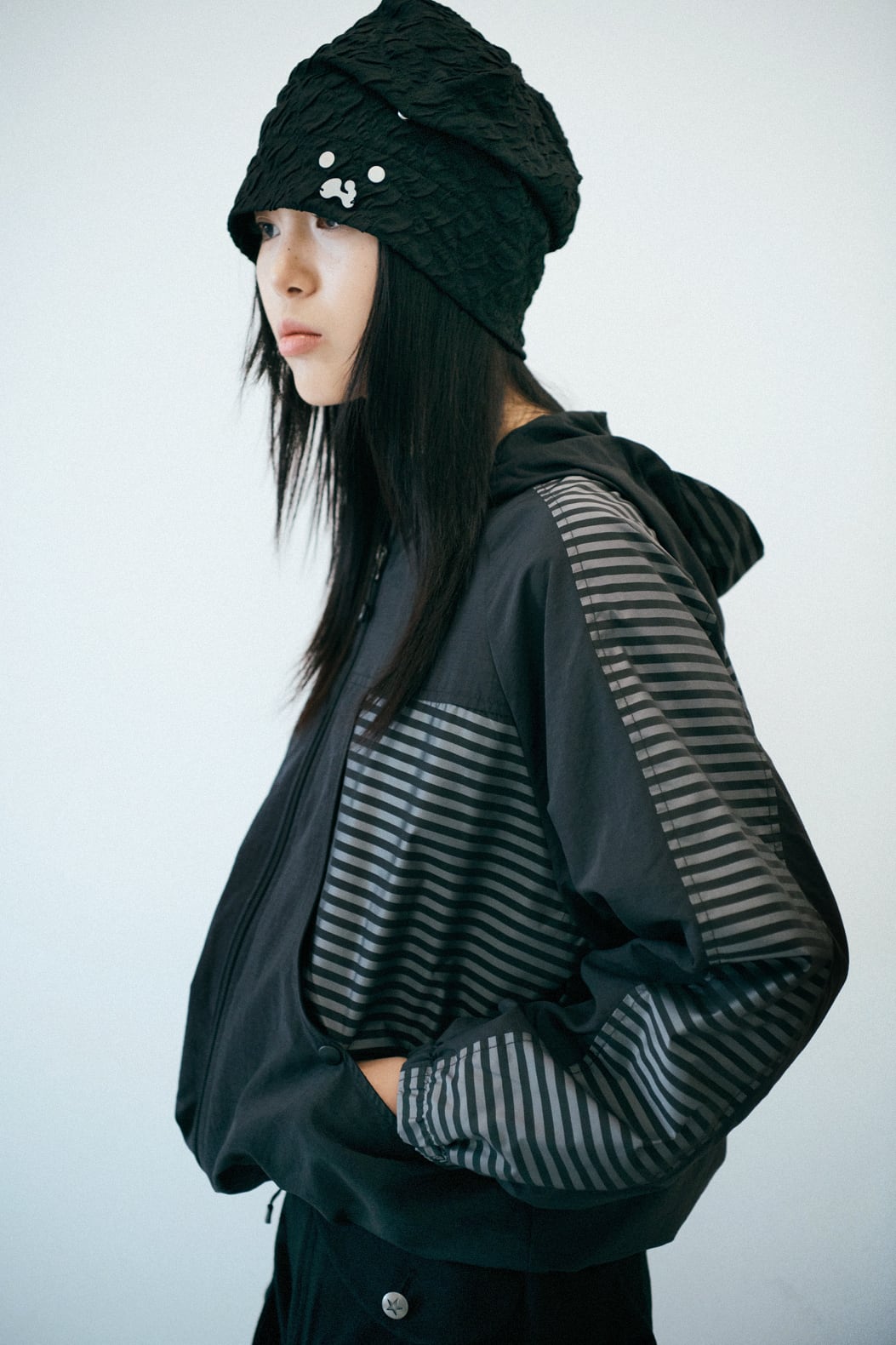 hug your skin] Tucked beanie (Black) 正規品 韓国ブランド 韓国
