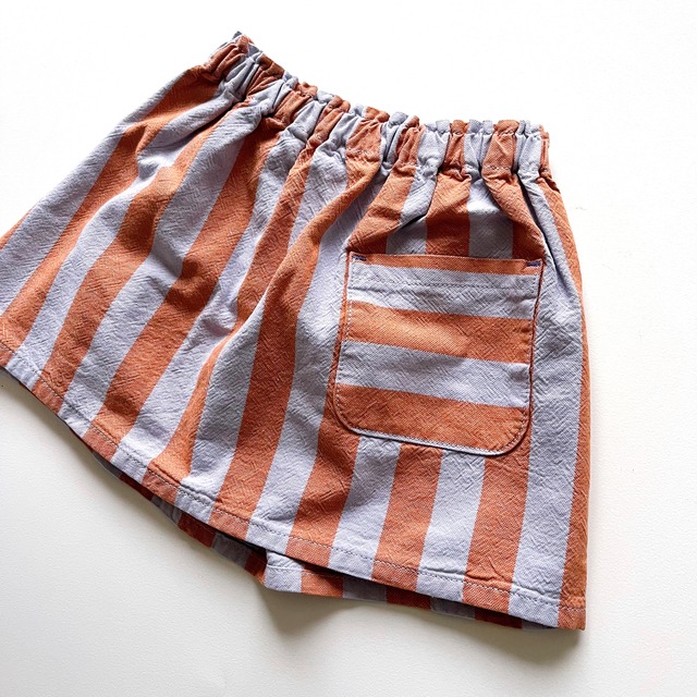 【3y-6y】piupiu chick  24ss　/　スカート　ボトムス　子供服　orange＆purple　stripe　short skirt