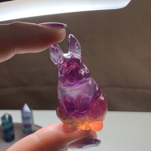 3.ペア☆カラフルフローライトうさぎさん