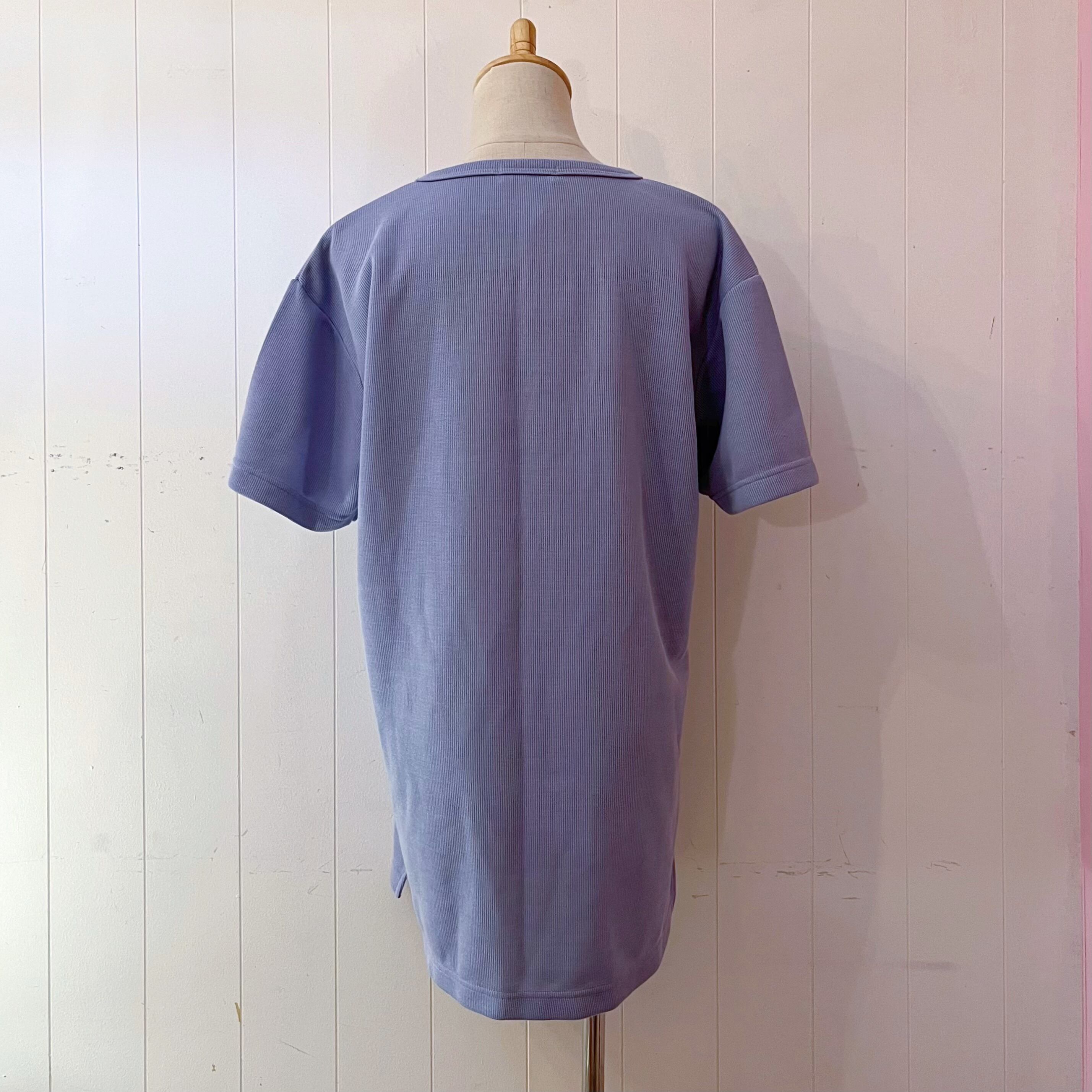 patchwork stitch knit T-shirt