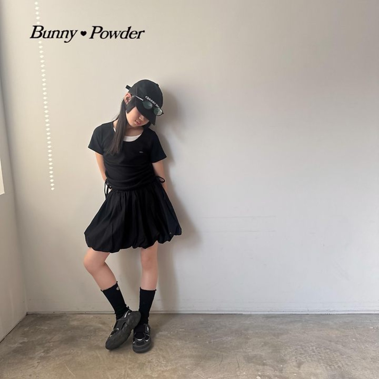 [Bunny Powder] Shirred layered tee / [버니파우더] 셔링레이어티