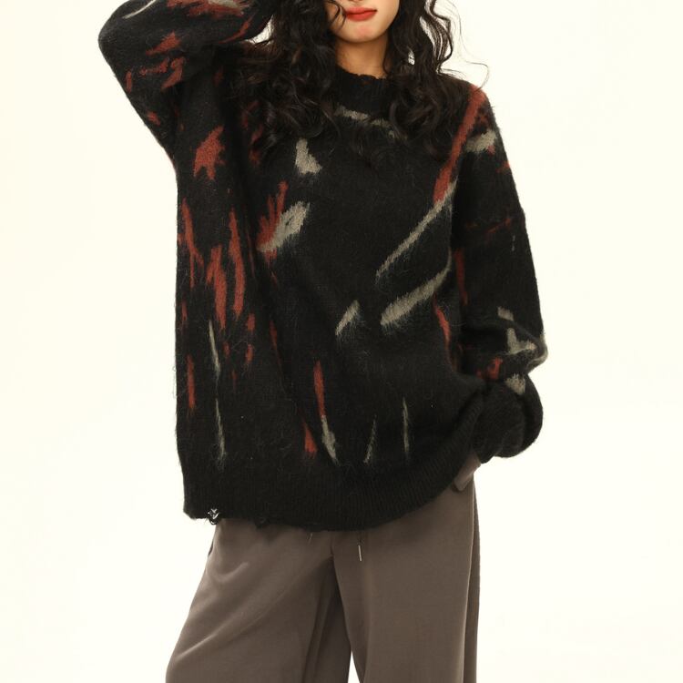 オーバーサイズ プルオーバー ニット ◆2col L00159