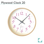 KATOMOKU plywood clock 20 ライトピンク km-119LP 掛け時計