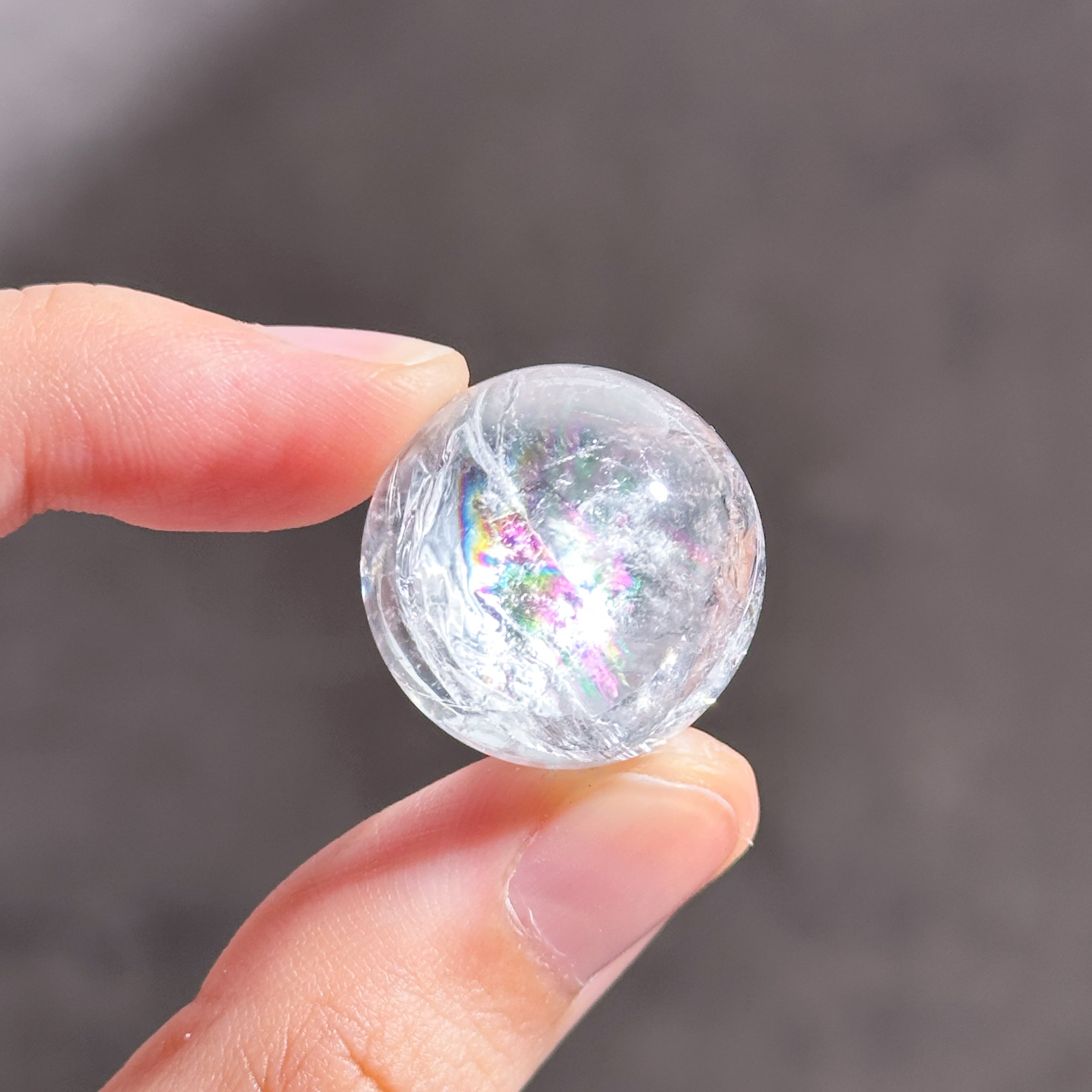 【断捨離価格✨】クリアクォーツ　フレイムセット　天然石　11,500→ クリア(クラック)クォーツ スフィア 3個 set13◇ Clear Quartz