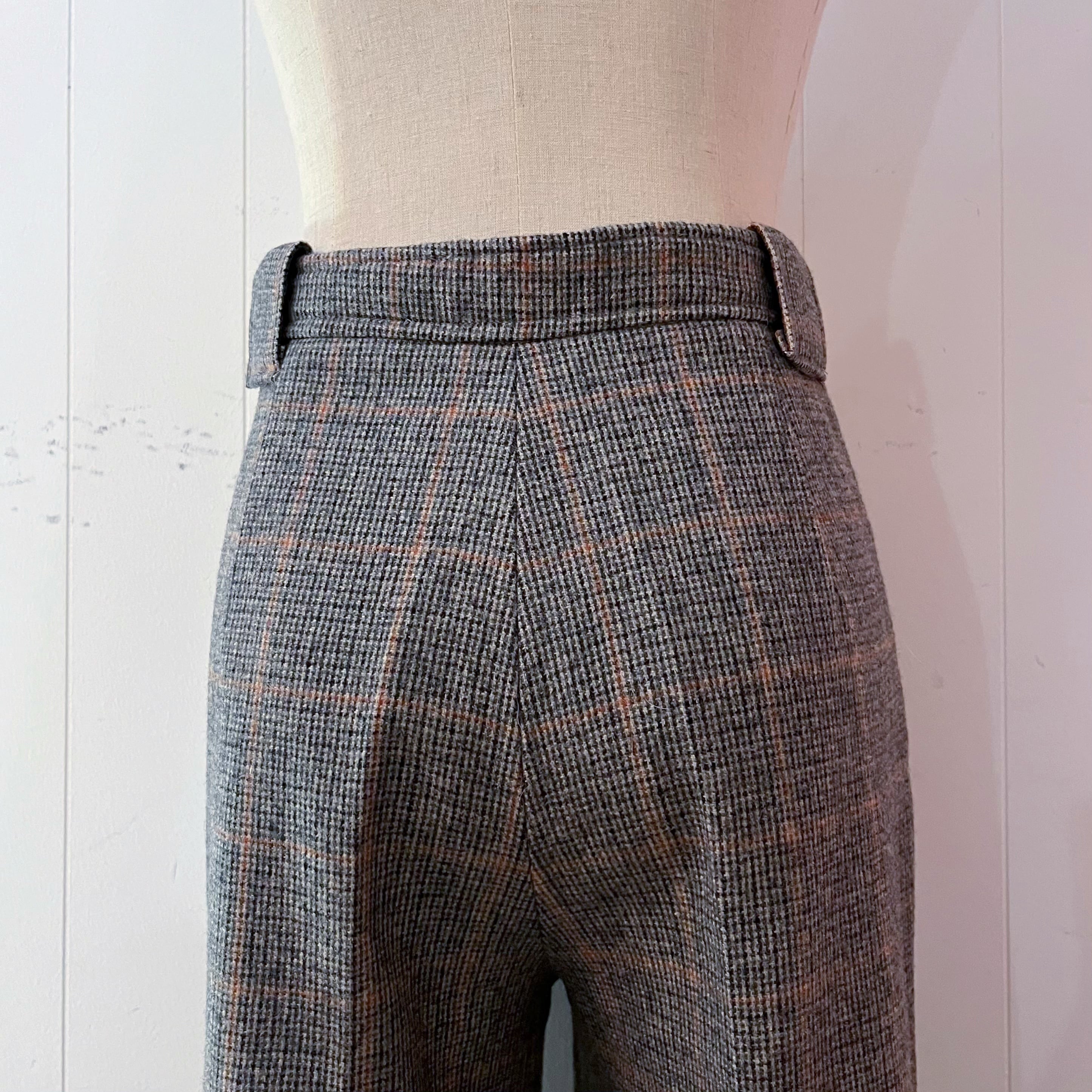 high waisted glen plaid wide leg pants
