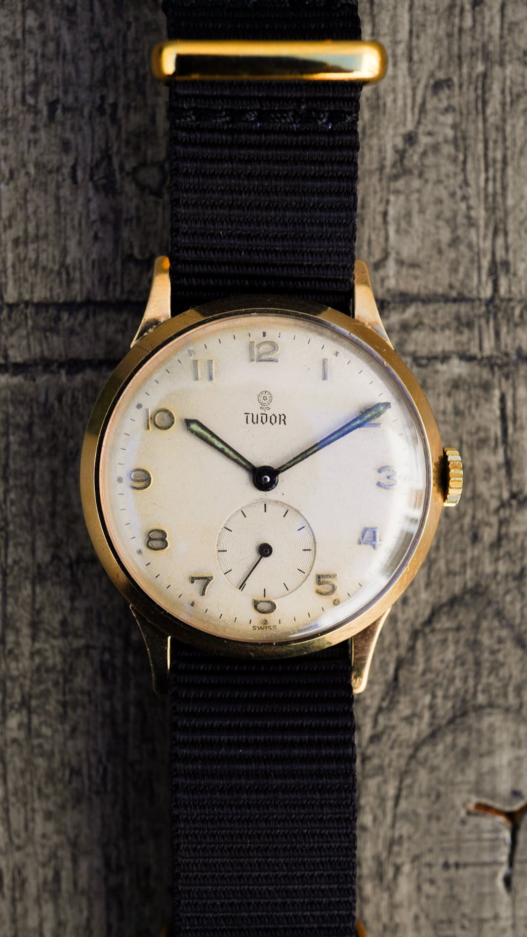 1930s】TUDOR チュードル イギリス国鉄 9金無垢 スモールセコンド