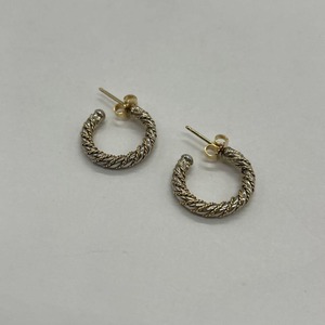 ティファニー TIFFANY ツイスト フープ ピアス SV YG コンビ 希少