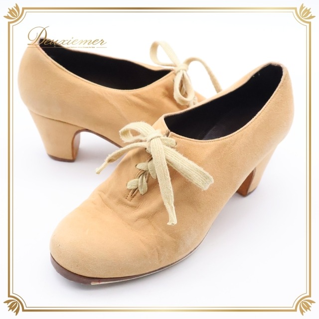 フラメンコ 衣装 サイズ5 靴 シューズ レディース ベージュ系 ヒール 釘 釘有り スペイン製 スウェード ダンス 練習 舞台 発表会 イベント ヒール靴 おしゃれ靴 デザイン靴 ダンスシューズ フラメンコダンス 舞台用靴