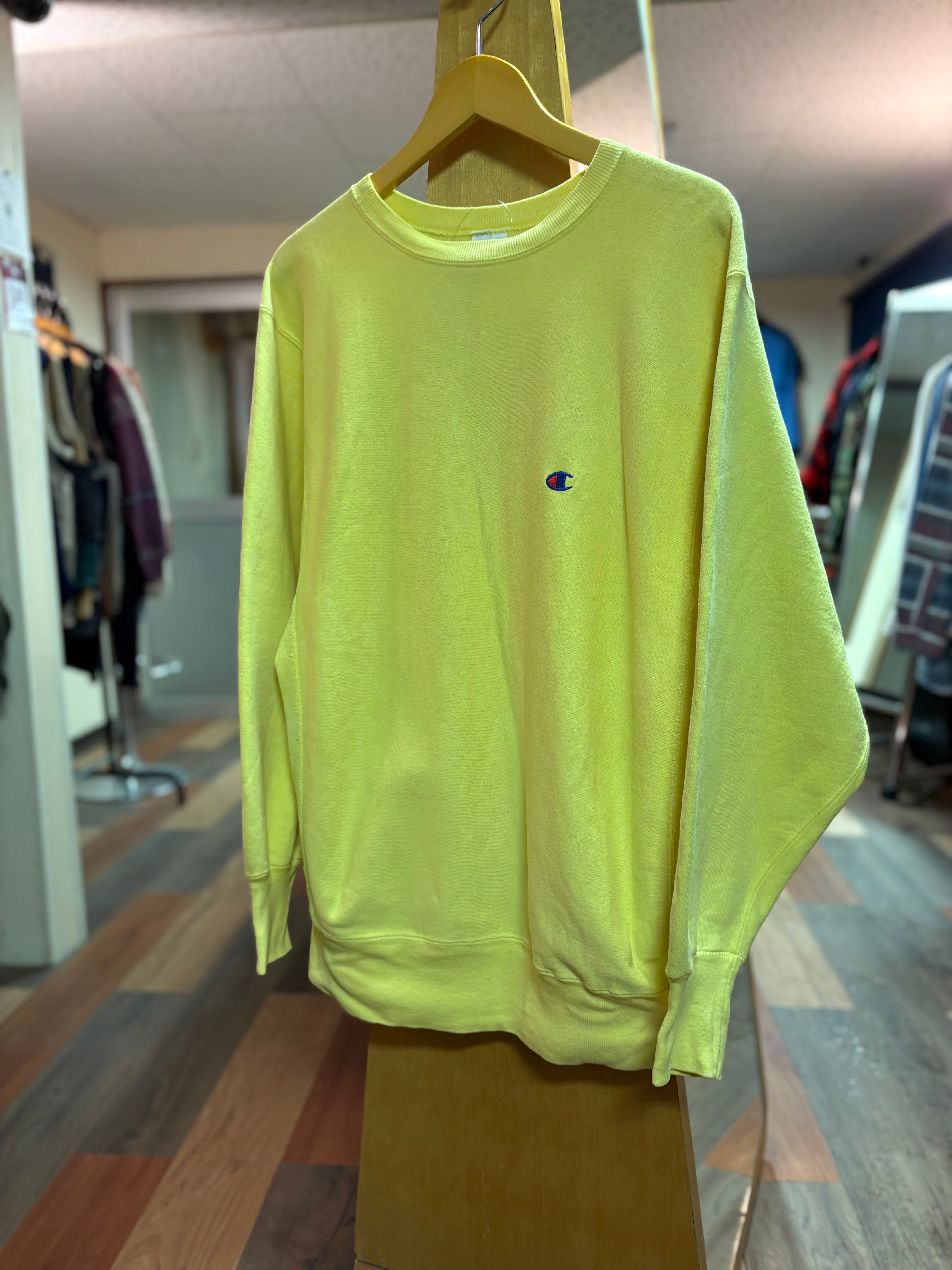 90s USA製 Champion REVERSE WEAVE ワンポイントロゴ刺繍 スウェット