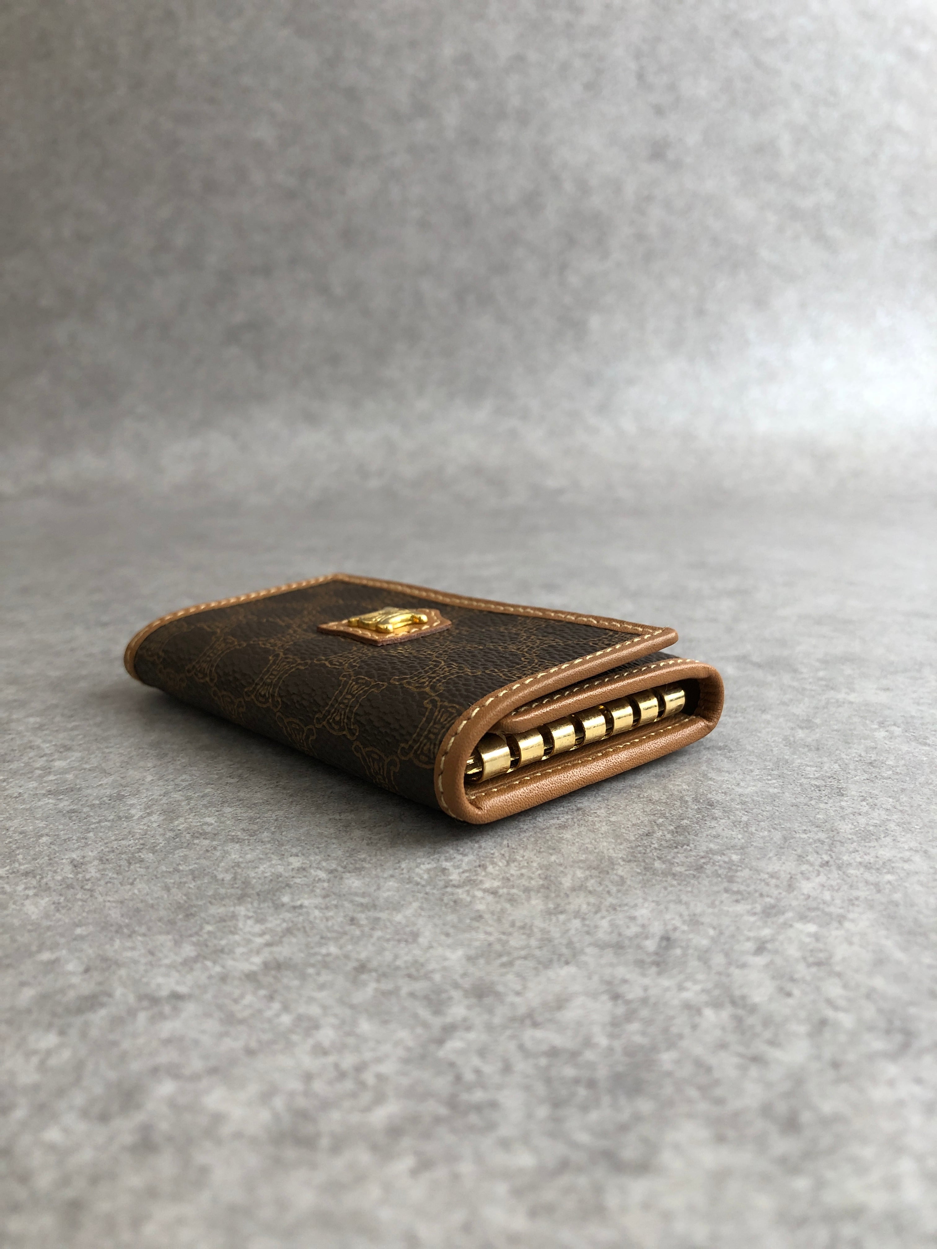 CELINE セリーヌ マカダム キーケース ブラウン ブラゾン PVCレザー