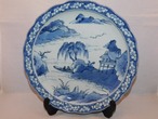 伊万里染付山水輪花皿 Imari porcelain plate(landscape)